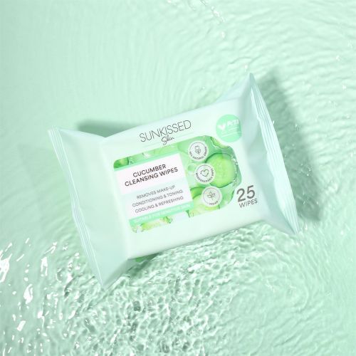 Sunkissed Skin Cucumber Cleansing Wipes 25 Pack
