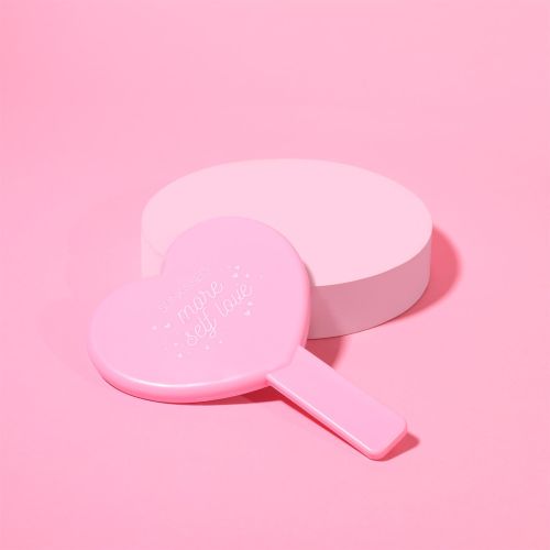 Sunkissed Handheld Heart-Shaped More Self Love Makeup Mirror