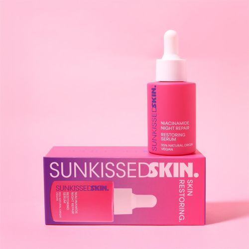 Sunkissed Niacinamide Night Repair Rejuvenating Serum 30ml - enriched with  Niacinamide - 95% Natural Formula - Vegan