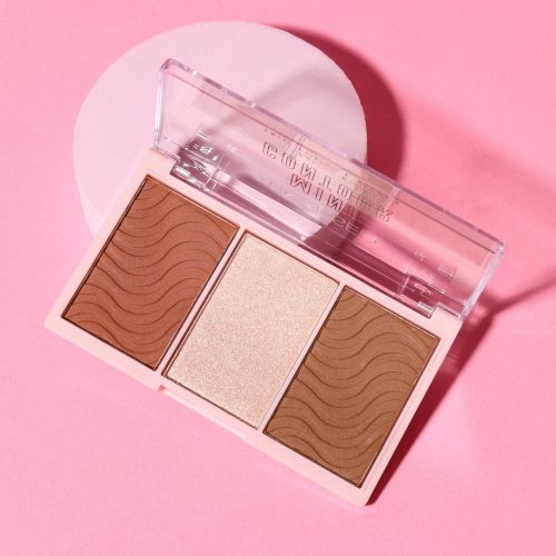 Sunkissed Mini Contour Face Trio Palette - 12.6g Highlight Bronzer - Vegan