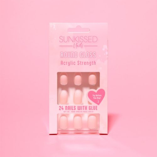 Sunkissed Nails Round Gloss French Ombre 24 Pack