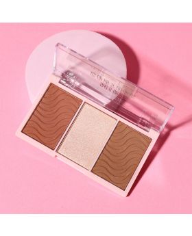 Sunkissed Mini Contour Face Trio Palette - 12.6g Highlight Bronzer - Vegan