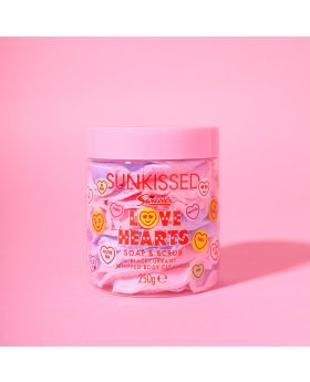 Sunkissed x Love Hearts Soap & Scrub Whipped Body Cleanser Blackcurrant 250g
